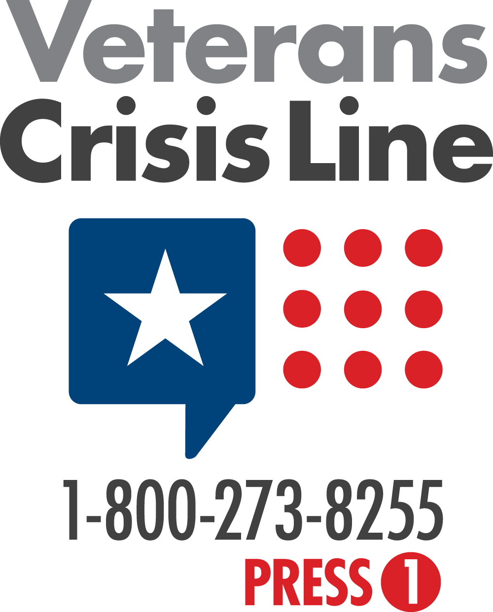 Veterans Crisis Line Logo and hyperlink to https://www.veteranscrisisline.net/. If you are in need call 1-800-273-8255 and press 1.